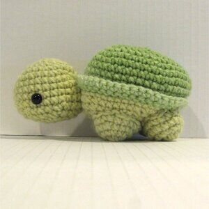 Handmade Crochet Amigurumi Turtle Green Kids Children's Baby Shower Toy Present